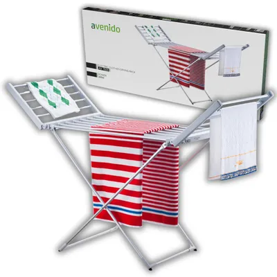 Zdjęcie produktu dla avenido składana elektryczna suszarka do ubrań prania 18 grzałek 220W