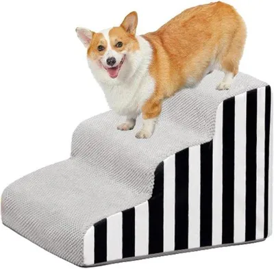 Image de Escalier pour chien pour lit et canapé, gris, capacité de charge de 22 kg