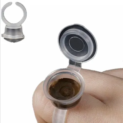 Produktbild von Tattoofarben-Behälter – 100 Stück – Pigmentbehälter – Auffangbehälter – Mit Deckel – Tattoo-Set – Farbbehälter