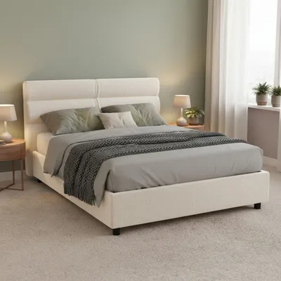 Image de Briatico - Lit Double, Beige, Matelas Inclus  Italy