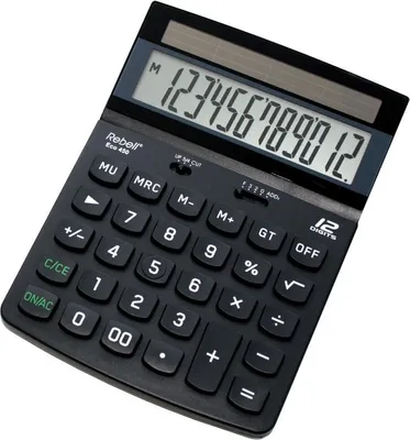 Obrázek produktu pro Rebell RE-Eco 450 stolní kalkulačka Eco 450, 100% solární, jednořádková, 12 číslic, 132x184x34mm, černá