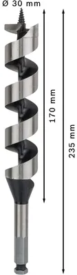 Image de Mèche à bois à spirale PRO Wood Bosch 30 x 170 x 235 mm - 2608597638
