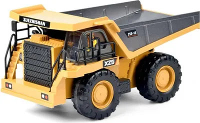 Produktbild von Fernsteuerung Engineering Fahrzeugmodell Dump Truck Excavator Bulldozer Kran Rc Car 6-Kanal-Muldenkipper / Legierung