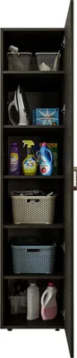 Image de Roomart  • Armoire haute de 45 cm de large | avec 1 étagère • Blanc  • Chêne noir * Chêne