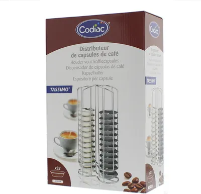 Product packaging for a coffee capsule holder.
