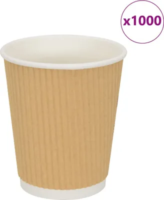 Image de Tasses à café en papier 500 pcs 8oz 200ml marron