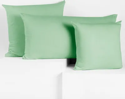 Produktbild von 2 Kissenbezüge Jersey Baumwolle Reißverschluss Mint - 40 x 120 cm