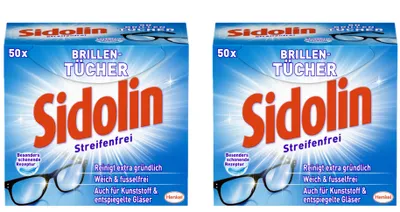 Produktbild von Sidolin Brillentücher 2er Pack Brillen Tücher 2x50 Stück Reinigungstücher