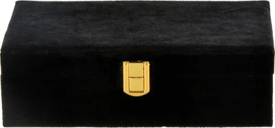 Image de Boîte à bijoux en velours avec clip doré, noir