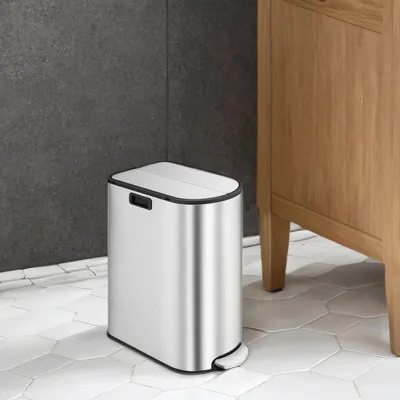 Immagine prodotto di Contenitori in acciaio, color argento metallizzato – 49 x 29 x 64 cm