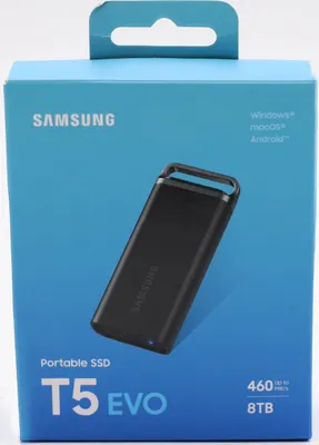 Produktbild von Samsung SSD 8TB Portable T5 EVO USB3.2 Gen.1 Black retail