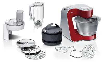 Productafbeelding van Bosch MUM58720 keukenmachine, 1000 W, 3,9 liter, grijs, rood, roestvrij staal