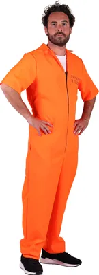 Produktbild von T3918-XL-XXL orange Herren Prisoner-Gauner Kostüm Overall Gr.XL-XXL=60-62