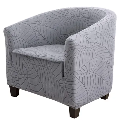 Produktbild von Jacquard Stretch Sesselschoner Sesselbezug Mit Armlehnen für Loungesessel, Grau