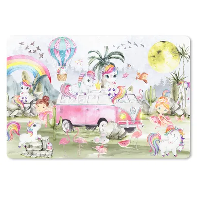 Produktbild von MuchoWow® Mauspad Mousepad Einhorn - Regenbogen - Kinder - Mädchen - Auto 27x18 cm - Mousepads - Maus Mat - Pad - Mausunterlage - Büroartikel - Desk Matten
