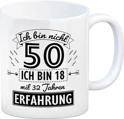 Produktbild von Witziger Kaffeebecher für den 50. Geburtstag mit Motiv: Erfahrung