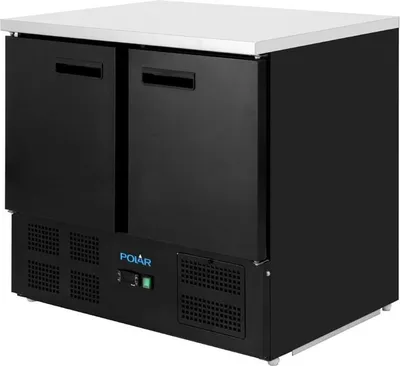 Image de Réfrigérateur de comptoir Polar série G à deux portes, noir, 257 litres