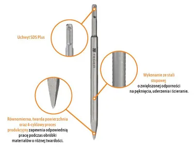 Productafbeelding van Spitzebeitel voor beton - SDS PLUS 14 x 250 mm / TEGER