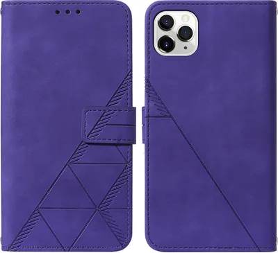Produktbild von iPhone 11 Pro Hülle, Schlank Prägung Flip Leder Kartenfächer Schutzhülle mit Ständer für iPhone 11 Pro Lila