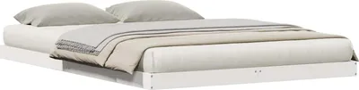 Produktbild von Bodenbettrahmen Weiß 160 x 220 cm Massives Kiefernholz