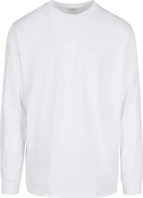 Produktbild von Build Your Brand BY150 | Herren Shirt Organic Longsleeve with Cuffrib - Farbe: White - Größe: 5XL