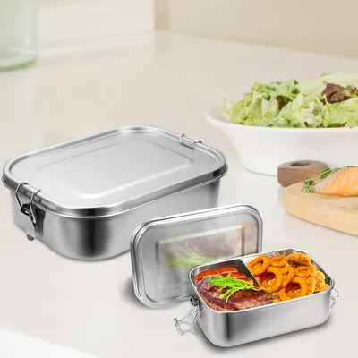 Obrázek produktu pro Yakimz Nerezový obědový box, udržitelný obědový box pro kancelář, školu, piknik, 1200 ml + 1400 ml