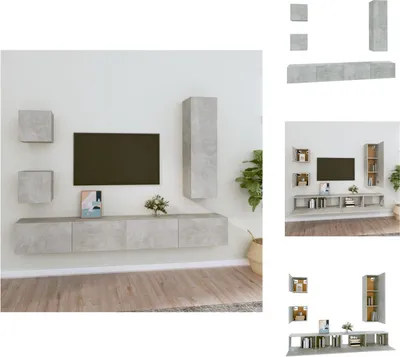 Produktbild von vidaXL 5-tlg. TV-Schrank-Set Betongrau Holzwerkstoff -  TV-Möbel