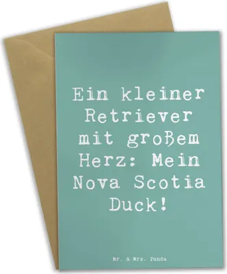 Produktbild von Mr. & Mrs. Panda Klappkarte Spruch Nova Scotia Duck Herz - Meeresbrise - Geschenk, Hunderassen, hochzeitskarten, weihnachtskarten, Jagdhunde, Eigenschaften, Grußkarten
