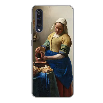 Produktbild von MuchoWow® Handyhülle Schutzhülle Hülle für Samsung Galaxy A50 Das Milchmädchen - Johannes Vermeer Silikon Softcase Handy Hülle - Mobiltelefonhülle