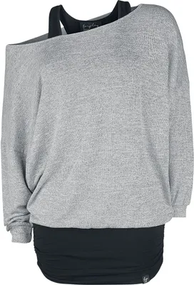 Produktbild von Forplay Langarmshirt Damen Billie schwarz/grau XXL