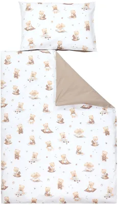 Produktbild von TupTam Kinder Bettwäsche Gemustert 2-Teilig Wendebettwäsche, Farbe: Bärchen / Karamell, Größe: 120x90 cm