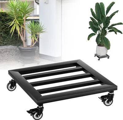 Image de LZQ 2× rouleurs de plantes 30CM rouleurs de plantes rouleurs de terrasse rouleurs d'extérieur rouleurs de transport rouleurs de balcon avec 4 roues pivotantes pour l'extérieur intérieur jardin, type A
