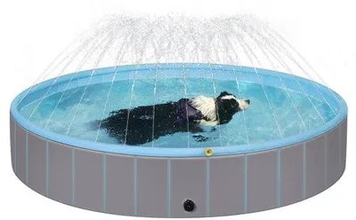 Produktbild von Famanu Hundepool - Faltbar mit Wasserstrahlen - 160x30cm
