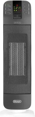 Produktbild von De’Longhi HFX65V20, Elektrischer Raumheizlüfter, Keramik, 24 h, Indoor, Schwarz, Weiß, LED