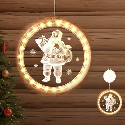 3D-LED-Hängelichtkette, warmweiß, 16 cm, batteriebetrieben, Weihnachten