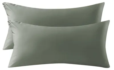 Produktbild von Kissenbezüge 2er Set 40x80 cm Baumwolle Satin Grausage