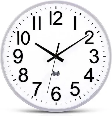 Image de Horloge murale radio moderne, 30 cm, blanche