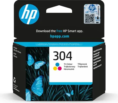 Produktbild von HP 304 Cyan/Magenta/Gelb Original Tintenpatrone, Standard, Cyan, Magenta, Gelb, Tinte auf Farbstoffbasis, 2 ml, 1 Stück(e), 100 Seiten