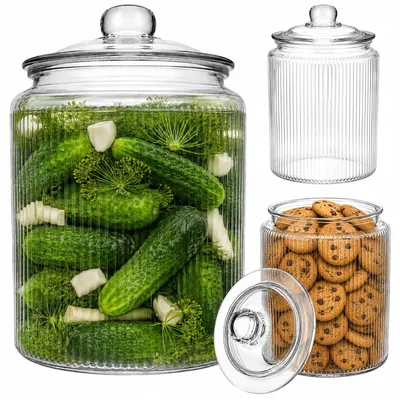 Produktbild von Großes Glas, Glasbehälter für eingelegte Gurken und Eingemachtes, 6 l, KAMILLE