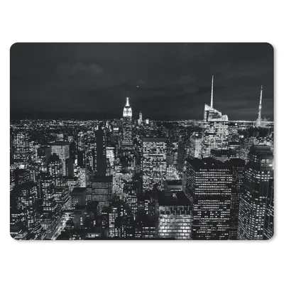 Produktbild von MuchoWow® Mauspad Mousepad Skyline - Schwarz - Weiß - New York - Amerika 23x19 cm - Mousepads - Maus Mat - Pad - Mausunterlage - Schreibtischunterlage - Mauspad