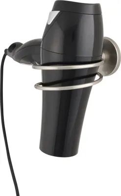 Produktbild von Fackelmann Haartrockner-Halter FUSION, vernickelter Fönhalter, Wandhalter (Farbe: Silber)