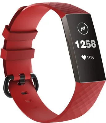 Produktbild von Strap-it Fitbit Charge 3 Armband Silikon (Rot) - Große: M/L