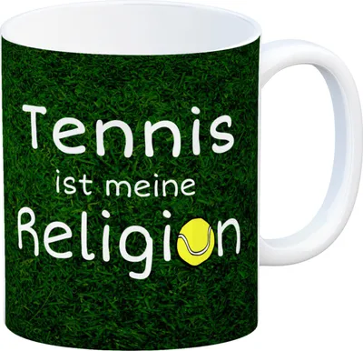 Produktbild von Tennis ist meine Religion Kaffeebecher mit Tennismotiv