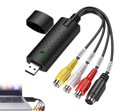 Obrázok produktu pre Prevodník VHS na digitálny formát, USB video a audio prevodník, jednoduchá inštalácia (Plug and Play)