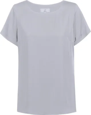 Produktbild von Greiff CHIFFON Damen Bluse Kurzarm Rundhals Regular Silbergrau 52