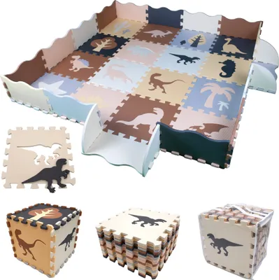 Produktbild von Kinder Puzzlematte XXL Dino Kinderteppich für Baby & Kinder 52-tlg Dinosaurier | 143cm x 143cm | Groß XL XXL