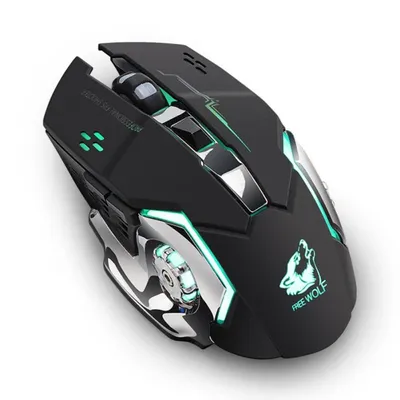Image de Souris de jeu sans fil, Top-Vigor Souris sans fil rechargeable LED rétro-éclairage optique dans un design ergonomique