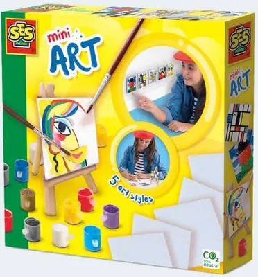Produktbild von SES Mini Art 12 Farben 5 Leinwände + Staffelei