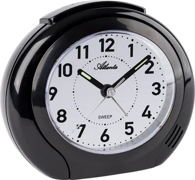 Produktbild von Atlanta 2140/7 Wecker Quarz analog schwarz leise ohne Ticken mit Licht Snooze