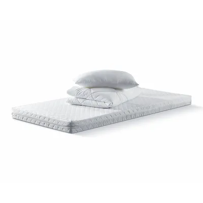 Produktbild von Betten-ABC Komplettset Basic  Kaltschaummatratze 90x200, Microfaser-Steppbett und -Kissen, waschbar